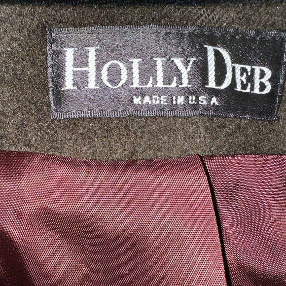 HOLLY DEB, BROWN, 100% WOOL, MEN’S DOUBLE-BREASTED DESIGNER OVERCOAT     Size: L - Picture 10 of 11